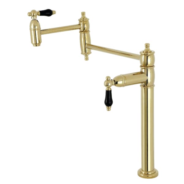 Deck Mount Pot Filler, Polished Brass